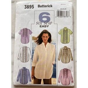 Butterick 3895 Misses Vintage Oversized Blouses 6 Patterns Size 12-14-16 Uncut
